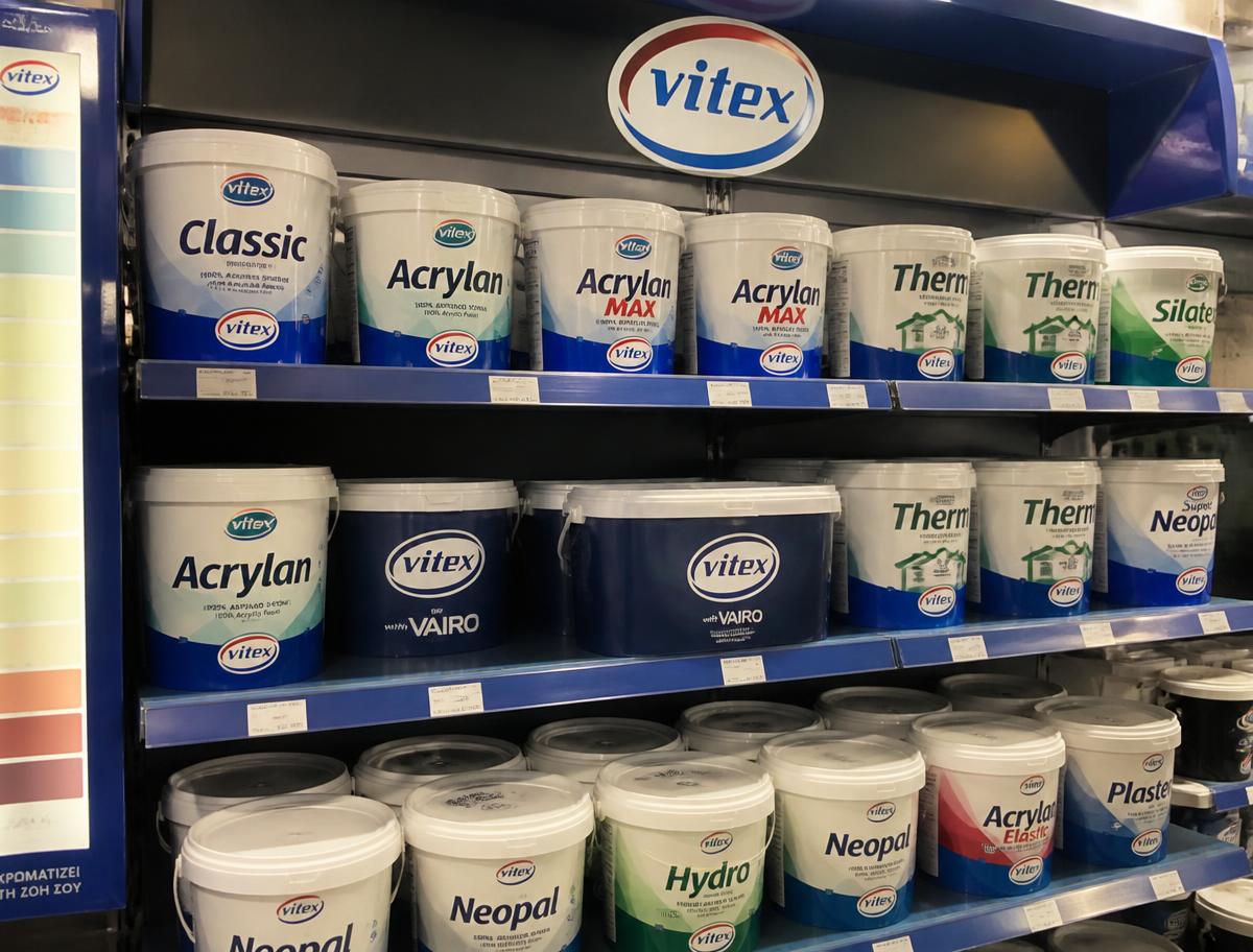 Ράφια με κουβάδες χρωμάτων Vitex